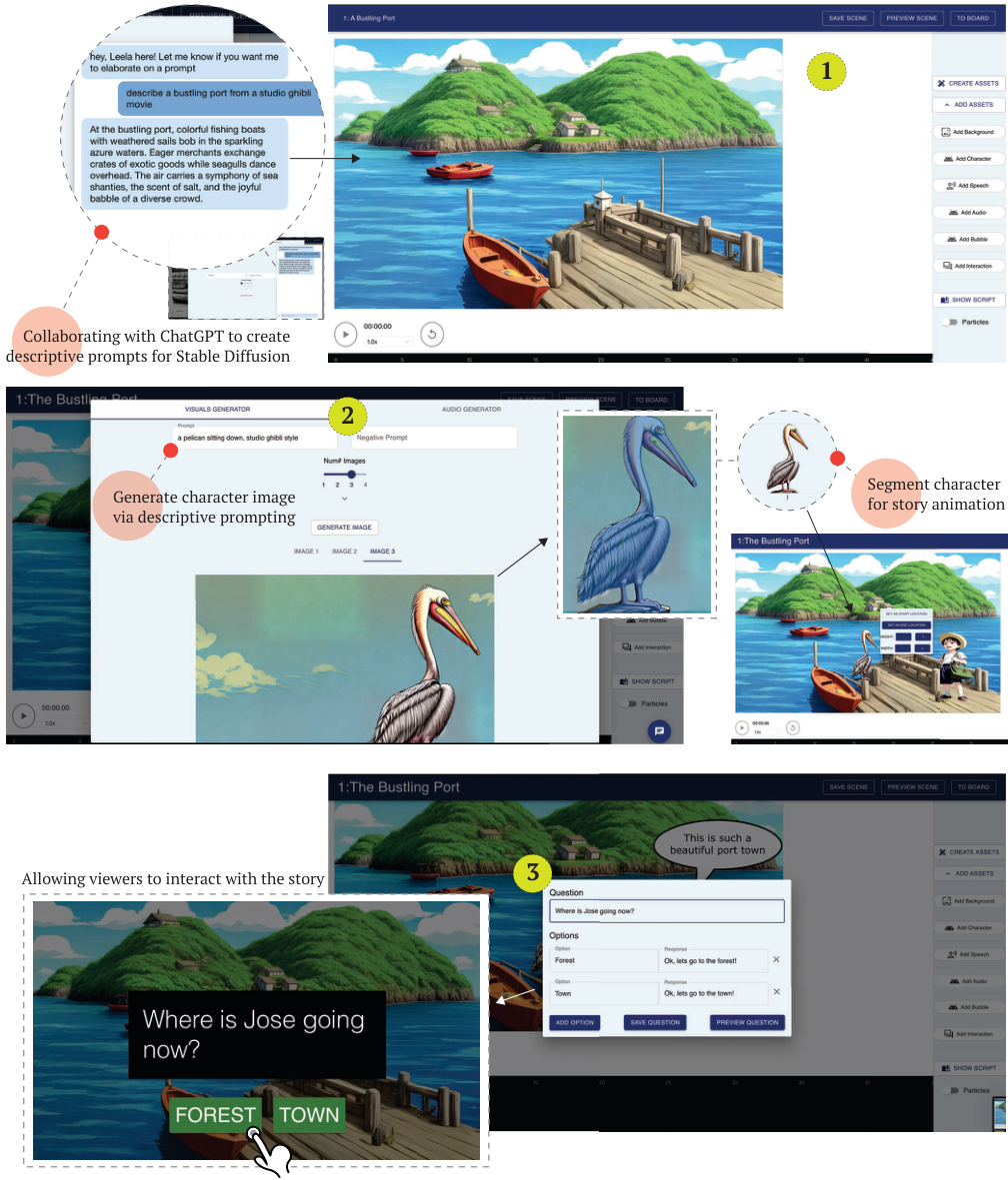ID.8 asset generation interface for characters, settings, and props.